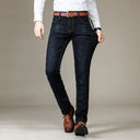 Autumn Classic Men's Fitted Stretch Jeans Business Casual Trousers