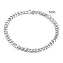 Chunky Stainless Steel Curb Chain Bracelet Men's Jewelry