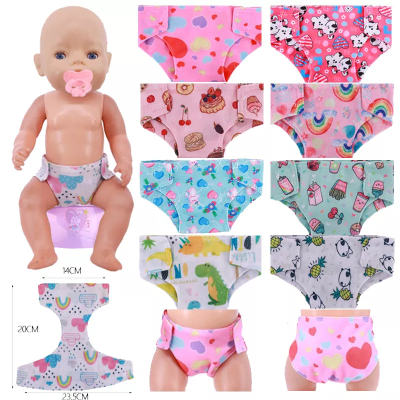 Cute Panda Print Doll Panties for 18" Dolls & Baby Reborn  ourlum.com   