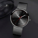 Luxury Mesh Belt Watch Men's Stylish Timepiece Leather Calendar