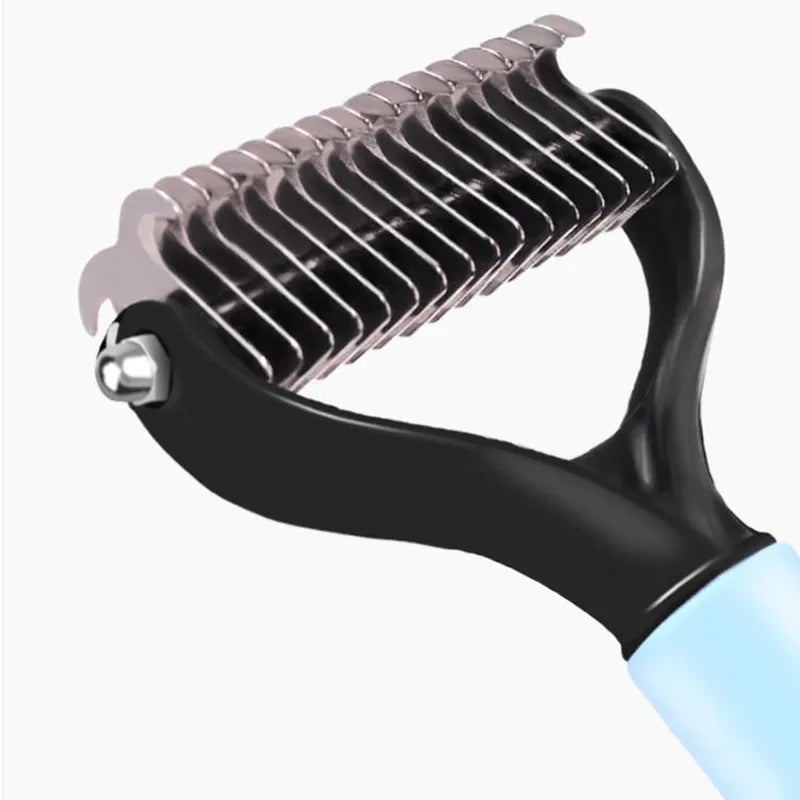 Dog Grooming Comb: Double-Sided Hair Removal Tool for Mats & Tangles  ourlum.com Blue 7.5cm 