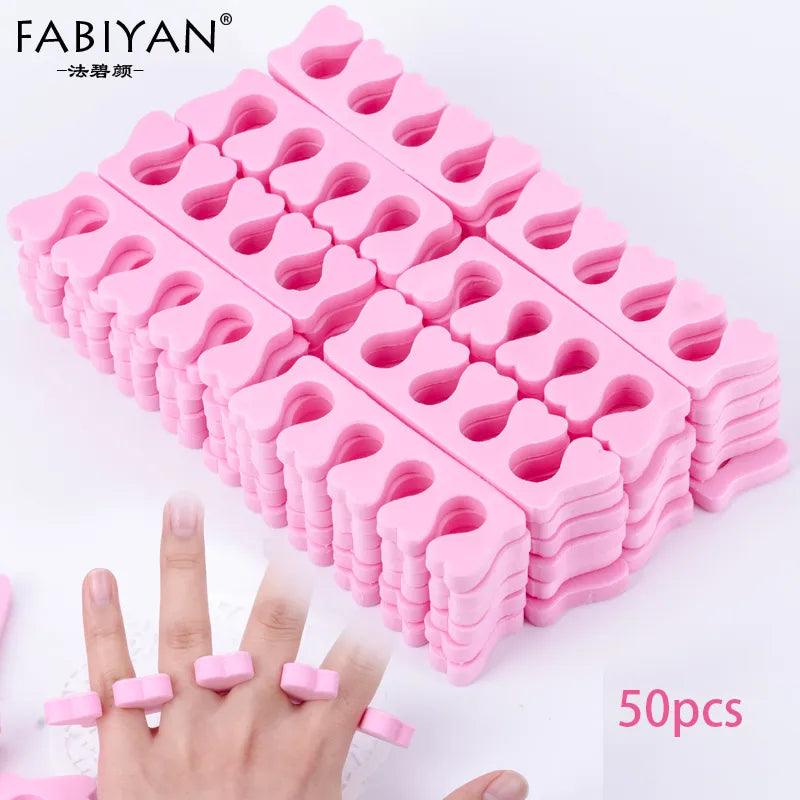 50pcs/Pack Pink Nail Art Toes Separators Fingers Foots Sponge Soft Gel UV Tools Polish Manicure Pedicure  ourlum.com Default Title  