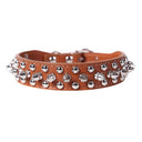 Adjustable Punk Rivet Spiked Leather Pet Collar Stylish Accessory