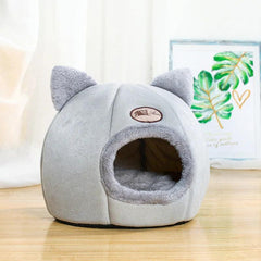 Cozy Cotton Cat Bed: Deluxe Winter House for Feline Comfort