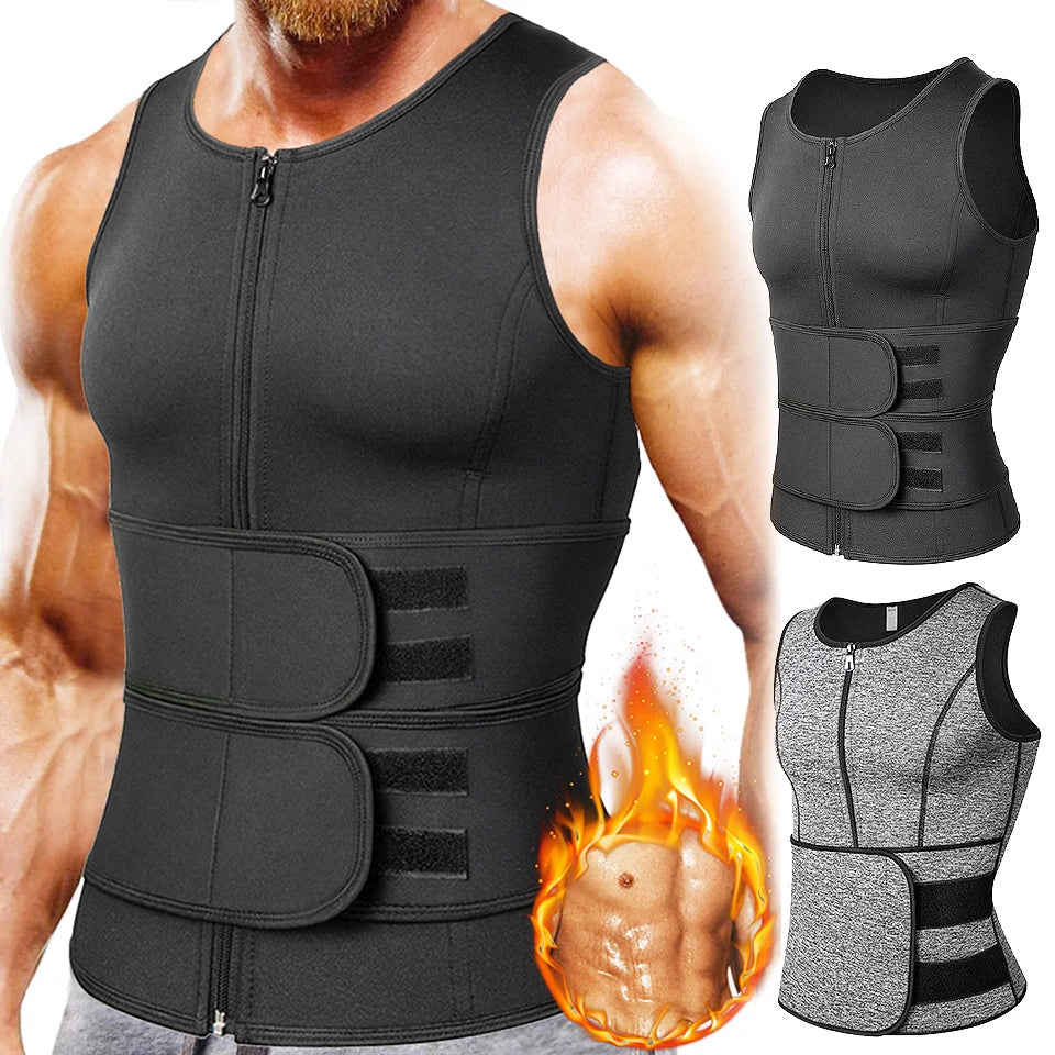 Men's Slimming Waist Trainer Vest - Sauna Effect Compression Shapewear Tank Top