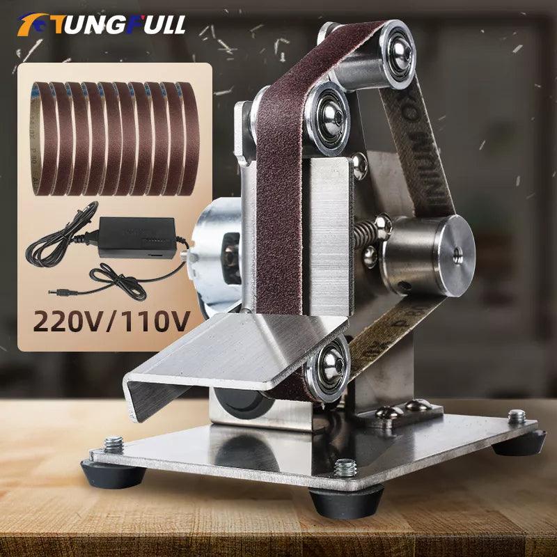 TUNGFULL Mini Belt Grinding Machine Tool Sharpening Machine Sanding Grinding Electric Sander Home Diy Polisher Machine  ourlum.com   