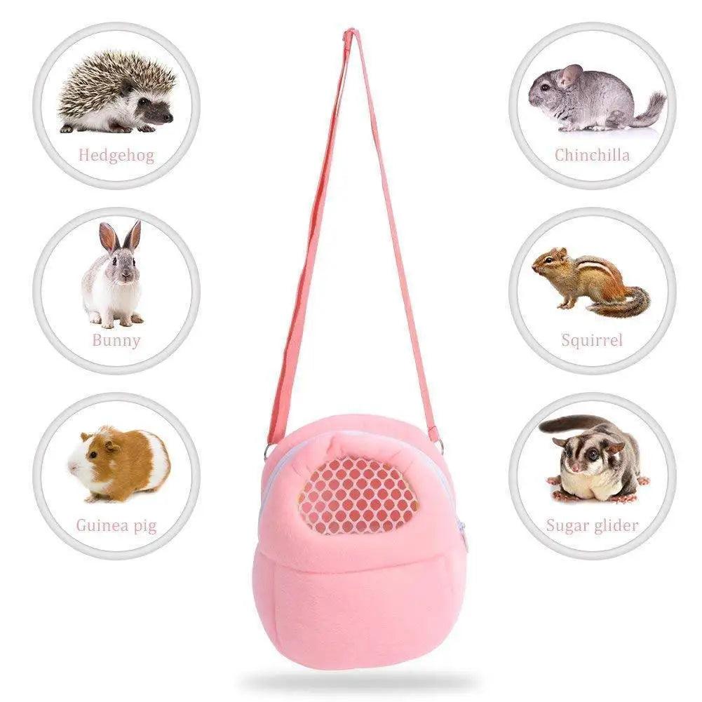 Cozy Velvet Small Pet Carrier for Hamster & Guinea Pig: Stylish & Travel-Friendly Bag  ourlum.com   