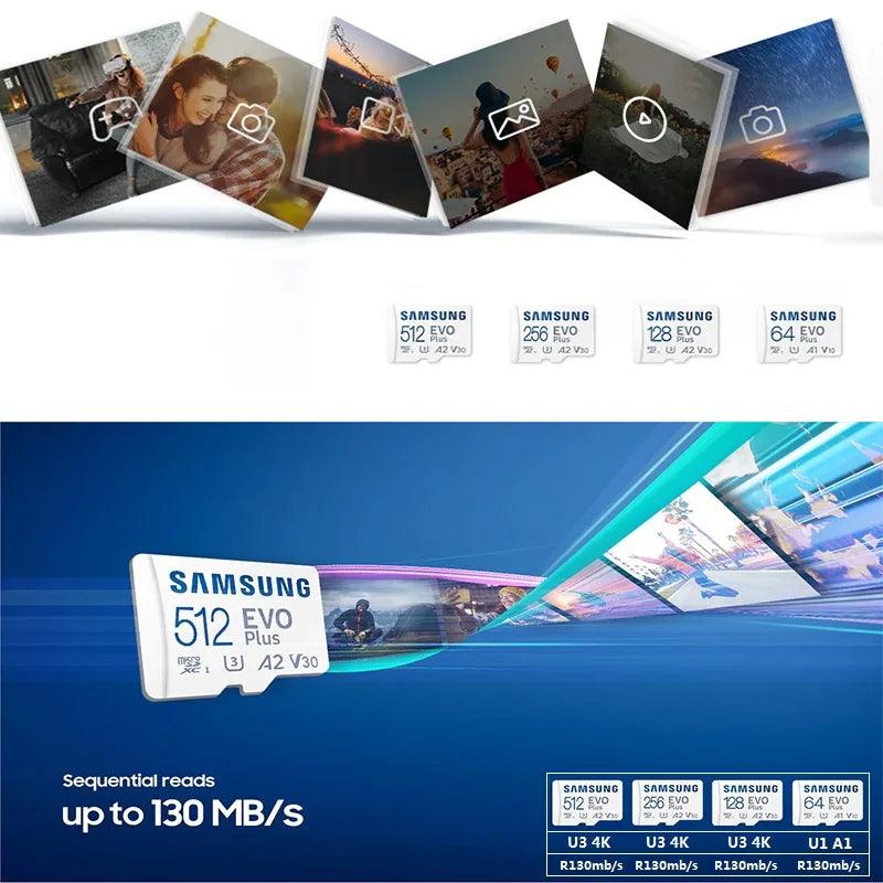 Samsung EVO Plus MicroSD Card: High-Speed 512GB for Phone Camera  ourlum.com   