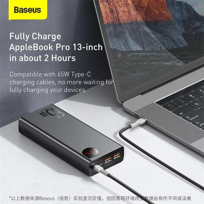 Baseus 65W Power Bank 20000mAh Portable Charging Powerbank Mobile Phone External Battery PD QC 3.0 Charger 22.5W Poverbank 20000  ourlum.com   