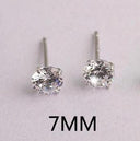 Sparkling Crystal Silver Stud Earrings Elegant Wedding Jewelry