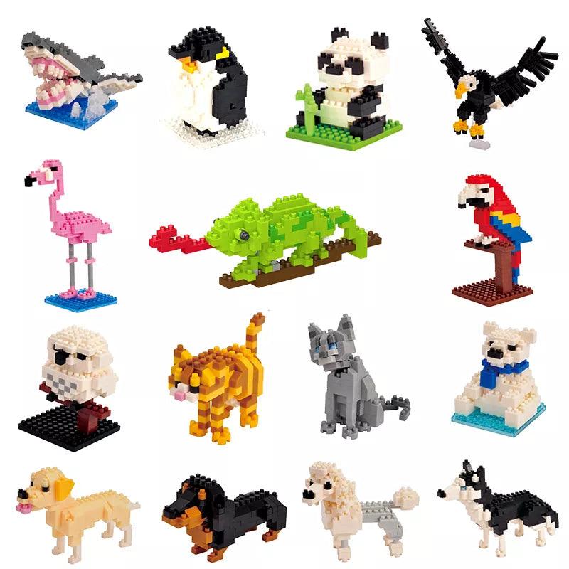 Kids Mini Building Blocks Animals 3D Model Bag Educational Toys - Creative Fun Block Set  ourlum.com   