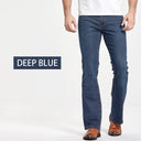 Mens Boot Cut Jeans Slightly Flared Slim Fit Denim Pants