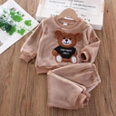 Cozy Winter Hooded Outerwear Set for Baby Boys and Girls  ourlum.com Khaki 12M 