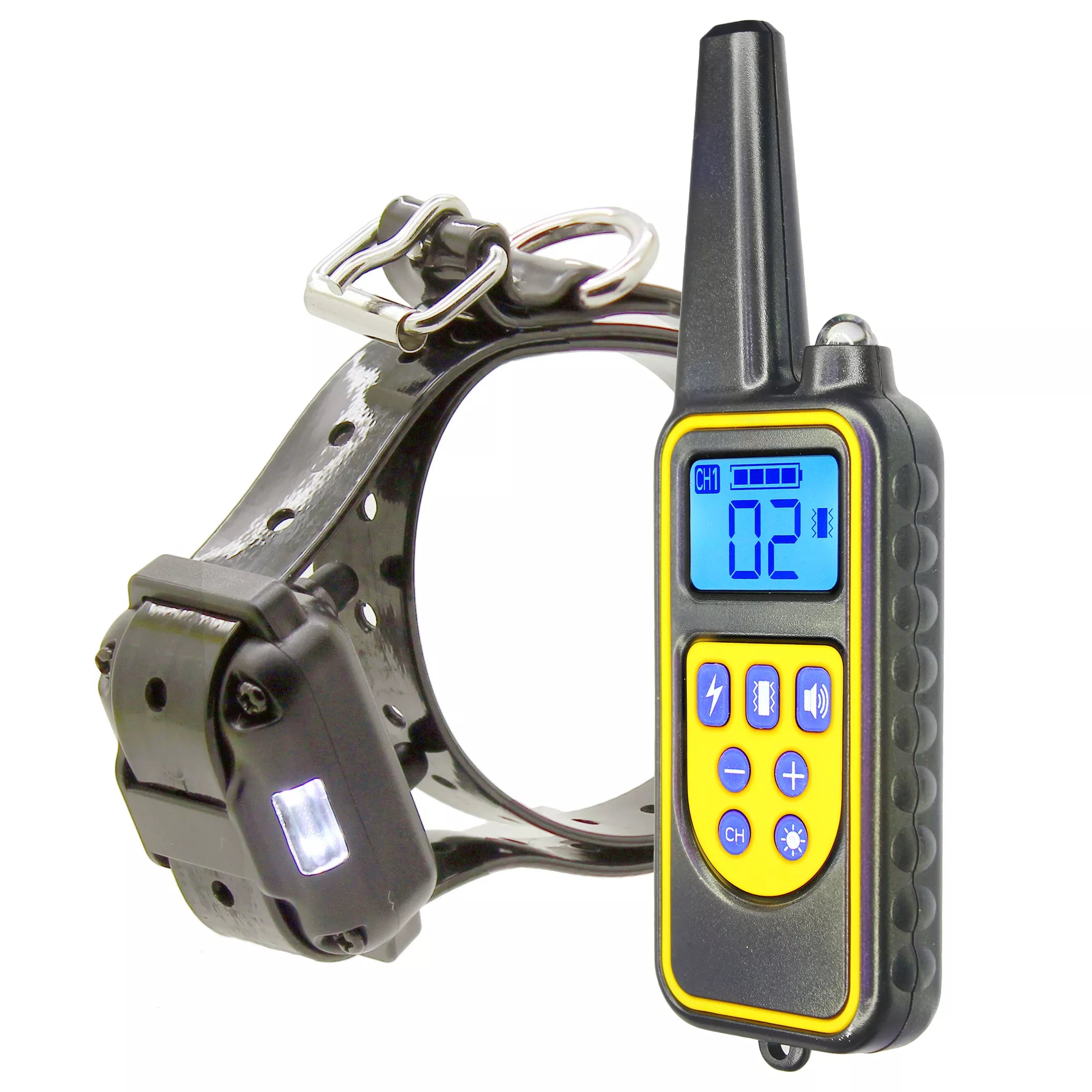 Electric Dog Training Collar with Remote Control and LCD Display  ourlum.com With 1 Green Collar  