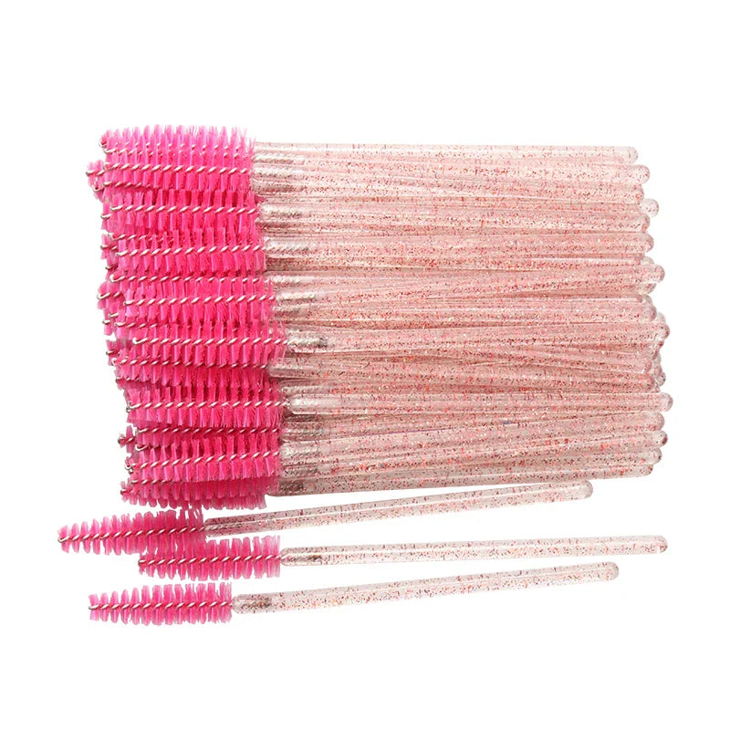 50 Pcs Disposable Crystal Eyelash brush Mascara Wands Applicator Diamond Eye Lash brushes  Eyelash Extension women Makeup tools  ourlum.com   