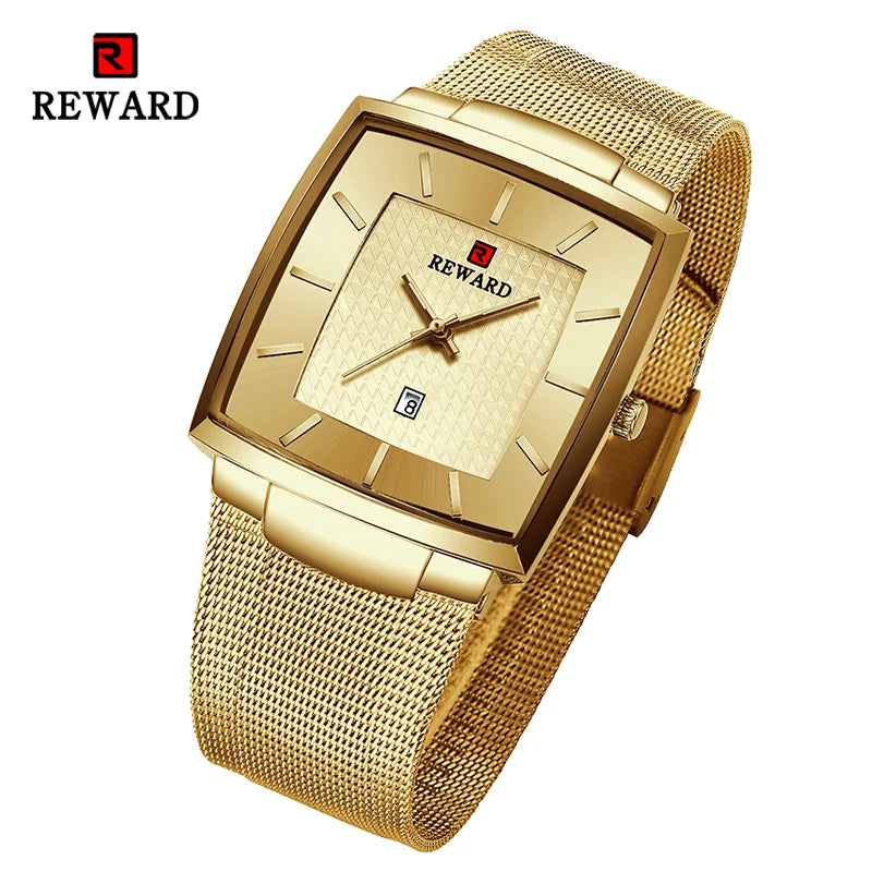 Gold Business Quartz Watch for Men | Waterproof Luxury Stainless Steel Wristwatch  OurLum.com   