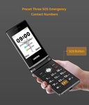 UNIWA X28 Old Man Flip Mobile Phone GSM Senior Big Push-Button Flip Phone Dual Sim FM Radio