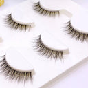 NEW 3D Mink Lashes Natural short Full Strip Lashes Transparent terrier Short Mink Lashes Style False Eyelashes  ourlum.com 3pairs C01  