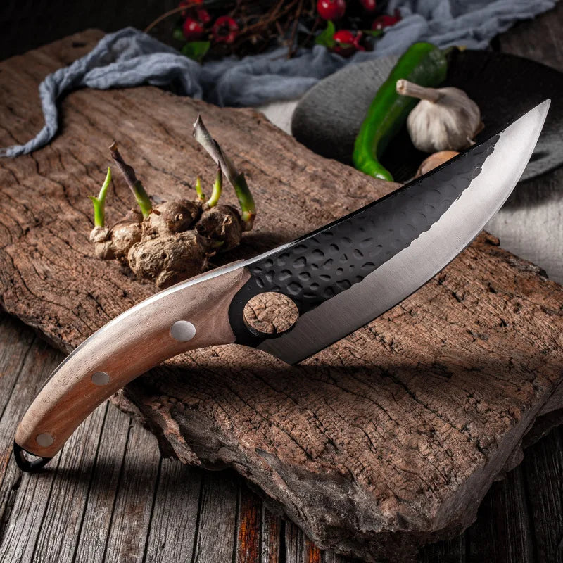 Handcrafted 6-Inch Boning Knife with Wooden Handle Cover