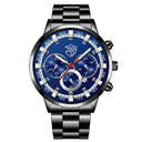 Sophisticated Stainless Steel Calendar Quartz Watch with Luminous Hands