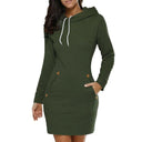 Women's Hooded Sweatshirt Dress Stylish Sports Skirt Outings