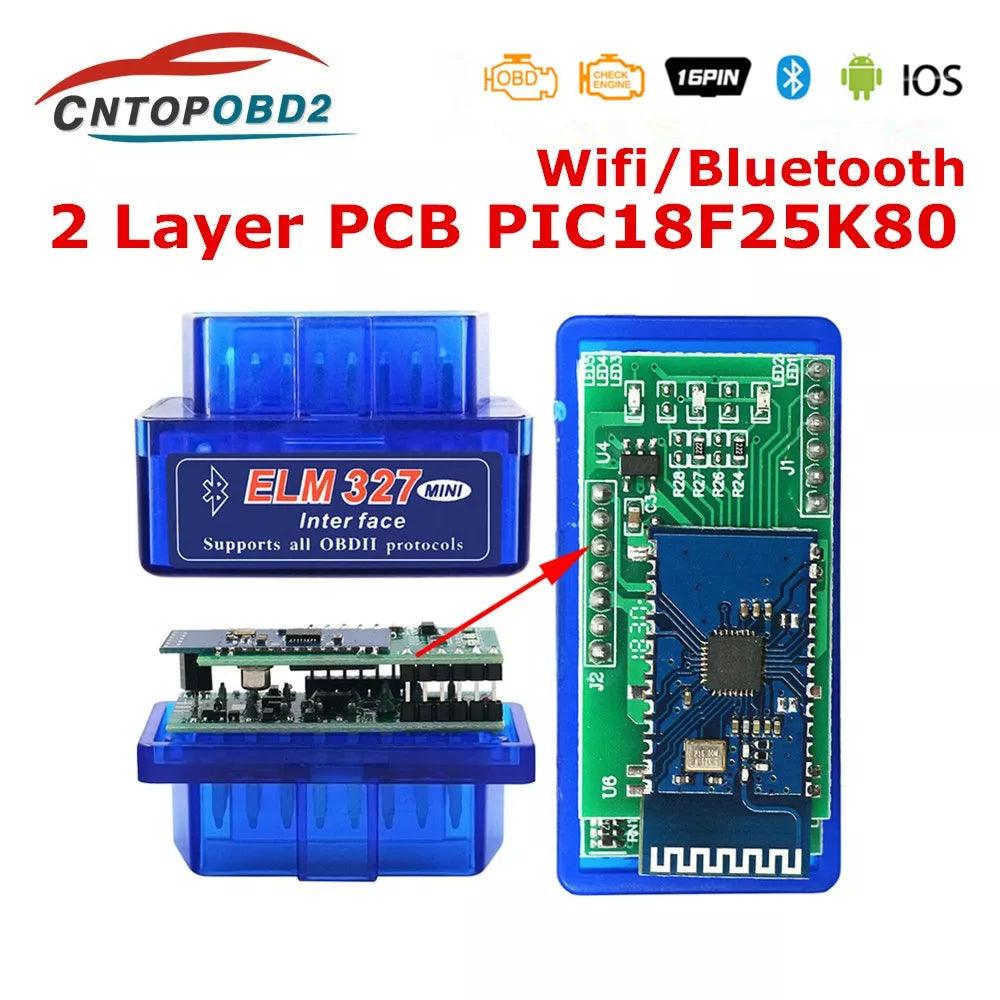 Super Mini ELM327 Bluetooth OBD2 Scanner for Android IOS  ourlum.com   