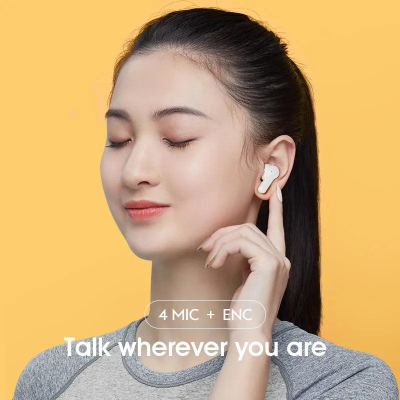 QCY T13 Wireless Bluetooth Earbuds with ENC Technology and Customizable EQ - 40-Hour Playback and 4-Mic Clear Calls  ourlum.com   
