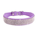 Crystal Glitter Rhinestone Dog Collar for Small Medium Pets  ourlum.com purple XS 