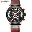 CURREN Men's Military Leather Chronograph Watch: Stylish & Functional Timepiece  ourlum.com rose black watch United State 