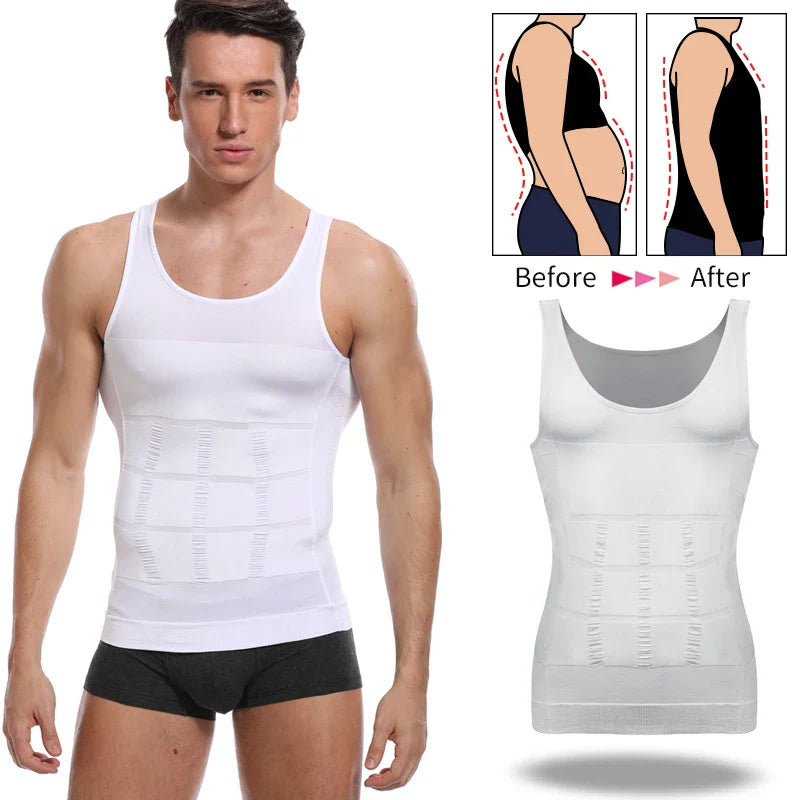 Men's Slimming Compression Shirt - Body Shaper for Abs & Gynecomastia Support