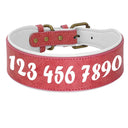 Personalized Leather Dog Collar: Free Print Name - Wide Padded Pet ID for Medium Large Dogs  ourlum.com Personalized pink XL 