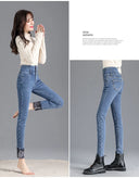 Thermal Winter Thick Fleece High-Waist Warm Skinny Jeans