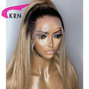 Ombre Honey Blonde Straight Lace Front Wig 100% Human Hair