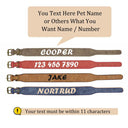 Personalized Leather Dog Collar: Free Print Name - Wide Padded Pet ID for Medium Large Dogs  ourlum.com   