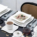 MALACASA Amparo 60-Piece White Porcelain Dinnerware Set