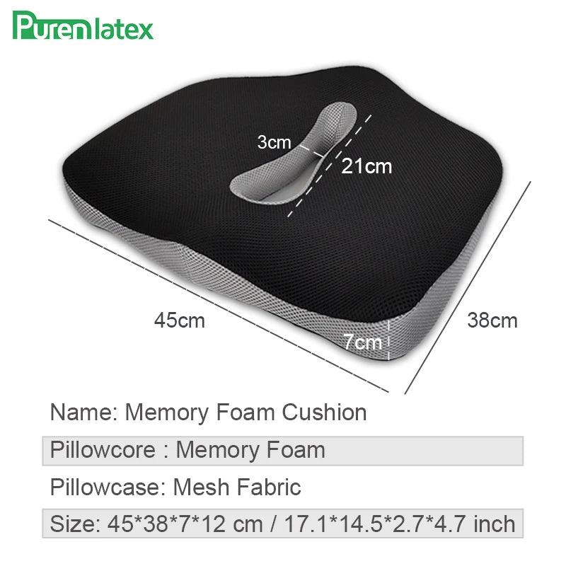 Coccyx Memory Foam Seat Cushion for Tailbone Pain Relief and Posture Improvement