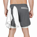 2025 Summer Running Shorts Men 2 in 1 Quick Dry Gym Shorts