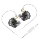 Hybrid Wired In-Ear HiFi Headphones with Noise-Cancelling and Mic - KZ ZEX Pro CA4  ourlum.com CRA black mic  