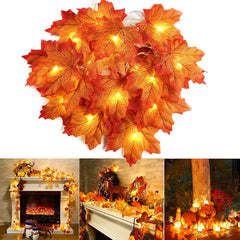 Artificial Maple Leaf LED Light String Lantern Garland - Home Party Decoration