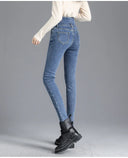 Thermal Winter Thick Fleece High-Waist Warm Skinny Jeans