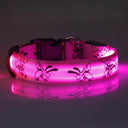 LED Dog Collar: Glow-in-the-dark Nylon Safety Pet Collar  ourlum.com Pink S 22-40cm 