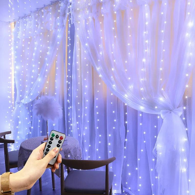 Enchanted LED Curtain Lights with Remote Control - Perfect for Holidays and Events  ourlum.com   