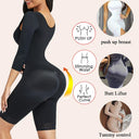 Colombianas Body Shaper: Slimming Long Sleeve Corset for Waist & Butt Enhancement