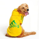 Winter Dog Adidog Sport Hoodies: Stylish Warm Clothing for Pets  ourlum Yellow S(1-2KG dogs) 