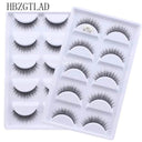 New Full 5 Pairs one box 3D Mink Hair False Eyelashes Natural Thick Long Eye Lashes Wispy Makeup Beauty Extension Tools H13  ourlum.com 5Pairs3dh-15  