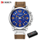 CURREN Chronograph Military Sport Watch: Stylish Waterproof Timepiece  ourlum.com silver blue-box CHINA 