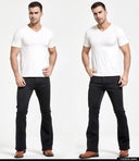 Mens Boot Cut Jeans Slightly Flared Slim Fit Denim Pants