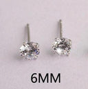 Sparkling Crystal Silver Stud Earrings Elegant Wedding Jewelry