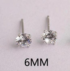 Sparkling Crystal Silver Stud Earrings: Elegant Wedding Jewelry