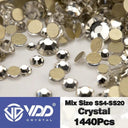 Crystal Gold Mix Size Flatback Rhinestones for DIY Nail Art  ourlum.com Crystal Mix Size(1440Pcs) 